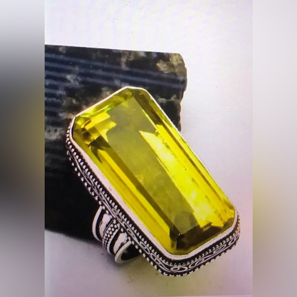 Lemon Topaz 925 Sterling Silver Ring